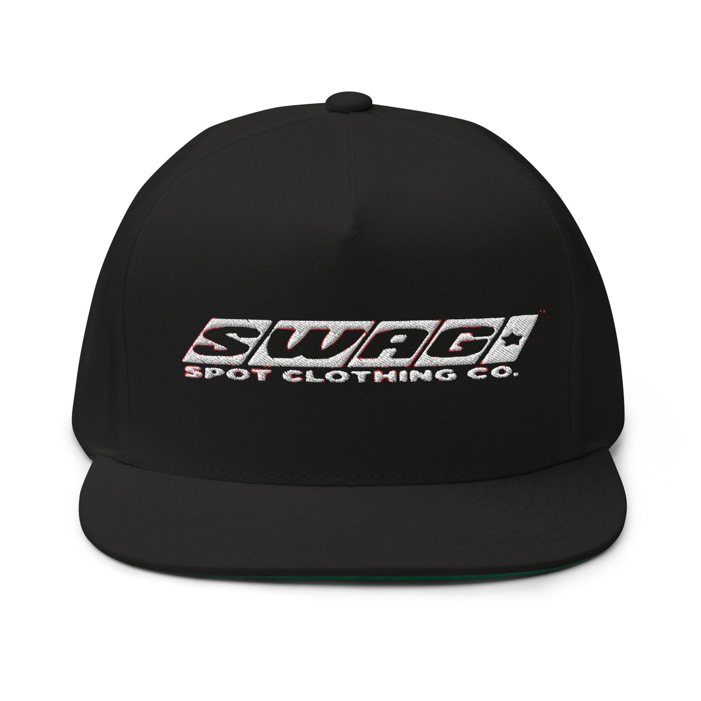 Swag Spot Classic Logo White Embroidered Snapback Cap