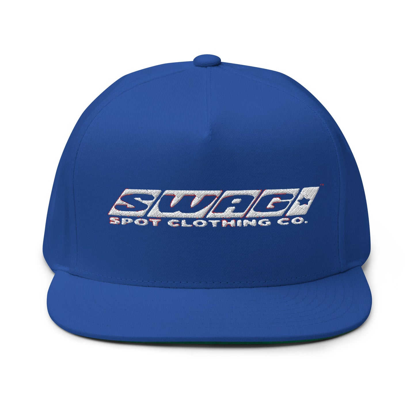 Swag Spot Classic Logo White Embroidered Snapback Cap