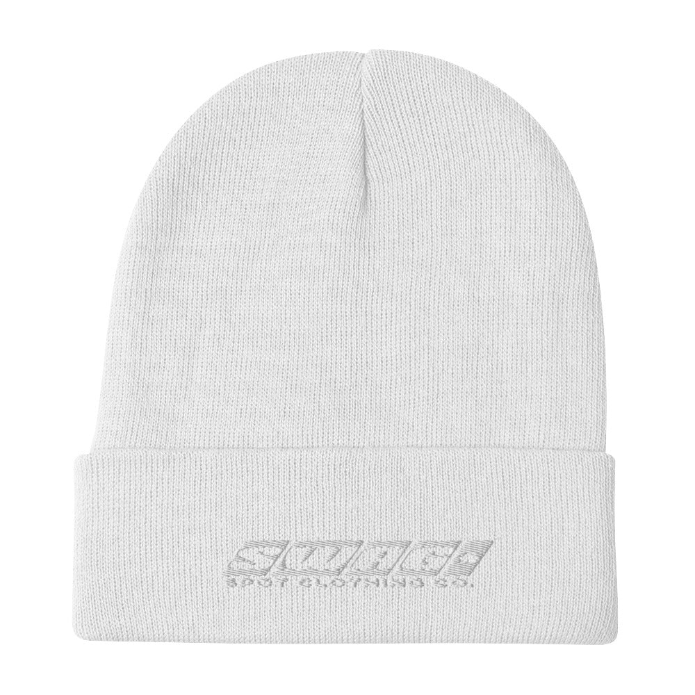 Swag Spot Classic Logo White Embroidered Beanie