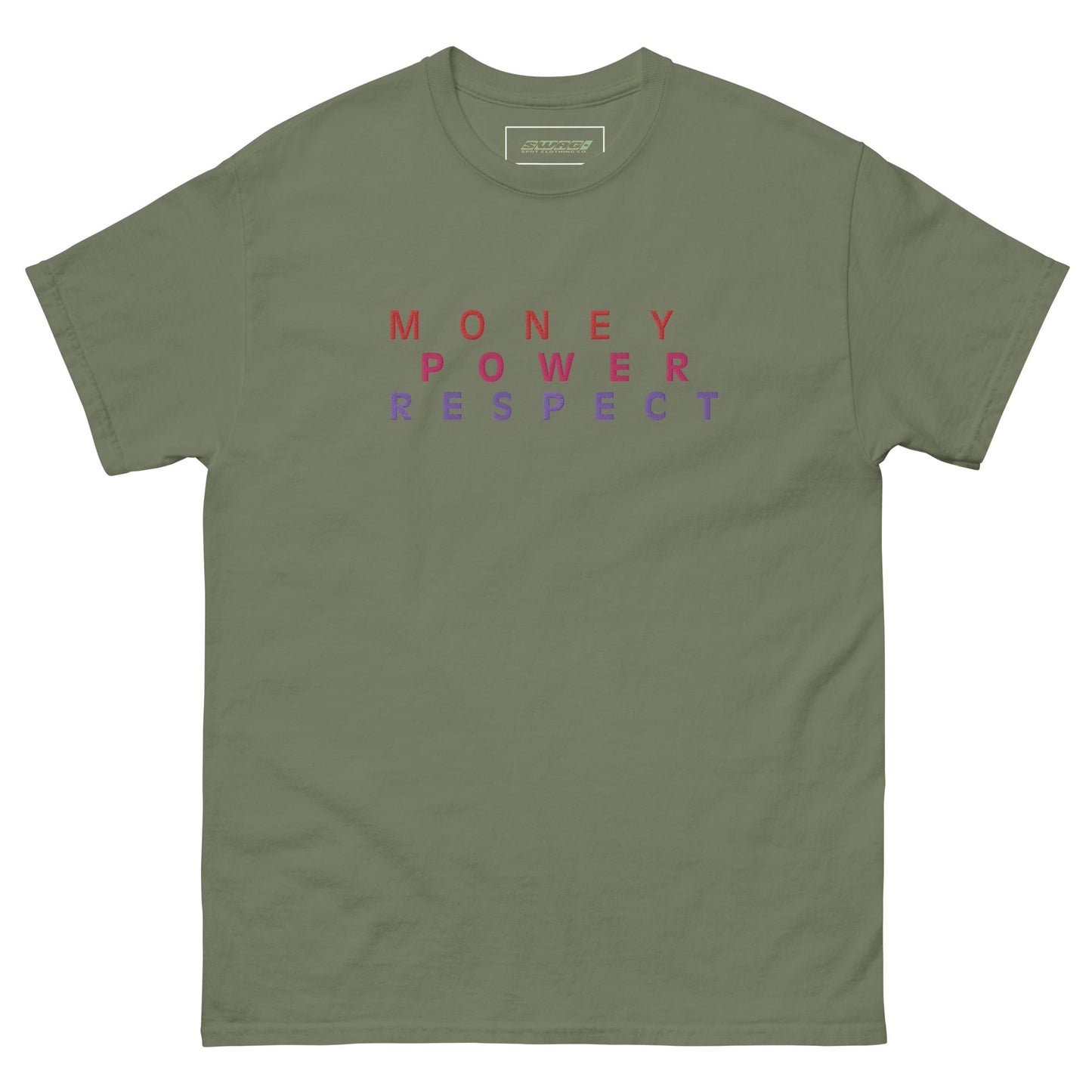 Money Power Respect Embroidered Men's T-shirt