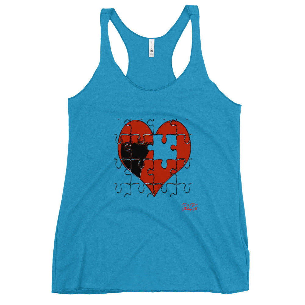 Pieces of Me Red Women's Racerback Tank - Swag Spot Clothing Co