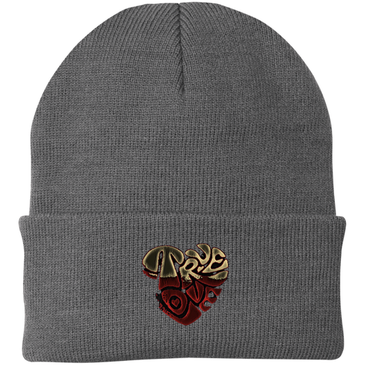 True Love dirty logo by Wisam Embroidered Knit Cap - Swag Spot Clothing Co