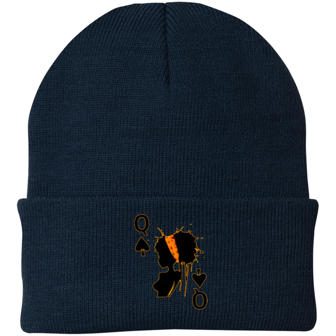 Queen of Spades Embroidered Knit Cap - Swag Spot Clothing Co