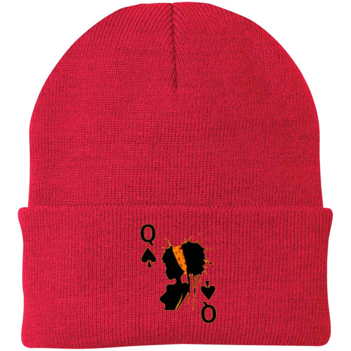 Queen of Spades Embroidered Knit Cap - Swag Spot Clothing Co