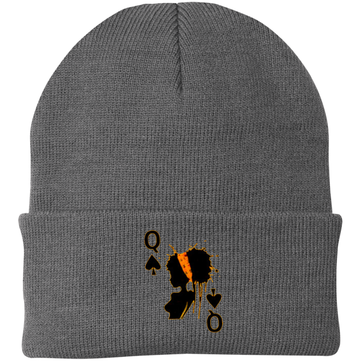 Queen of Spades Embroidered Knit Cap - Swag Spot Clothing Co
