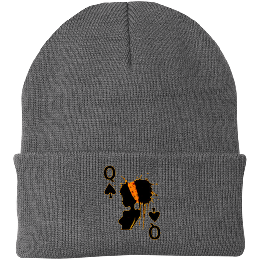 Queen of Spades Embroidered Knit Cap - Swag Spot Clothing Co