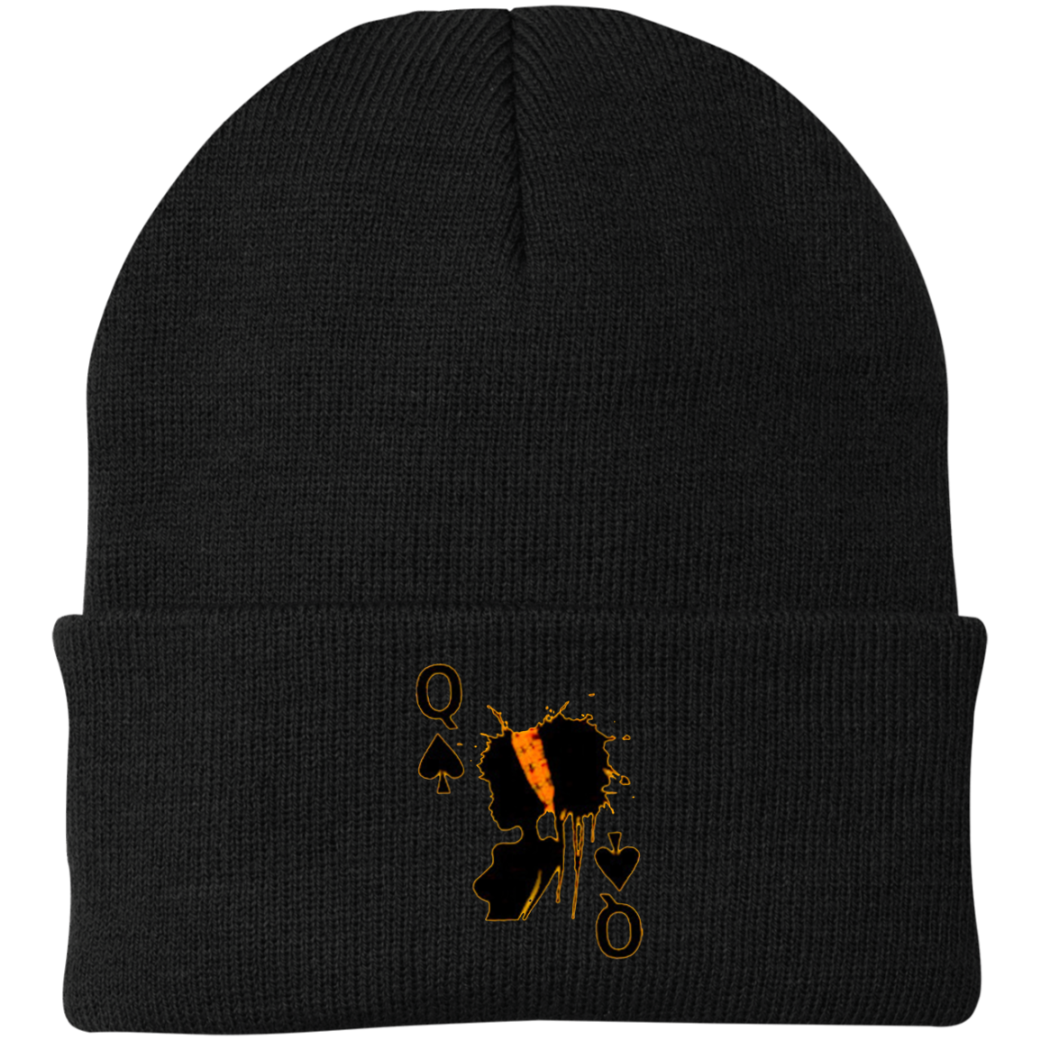 Queen of Spades Embroidered Knit Cap - Swag Spot Clothing Co