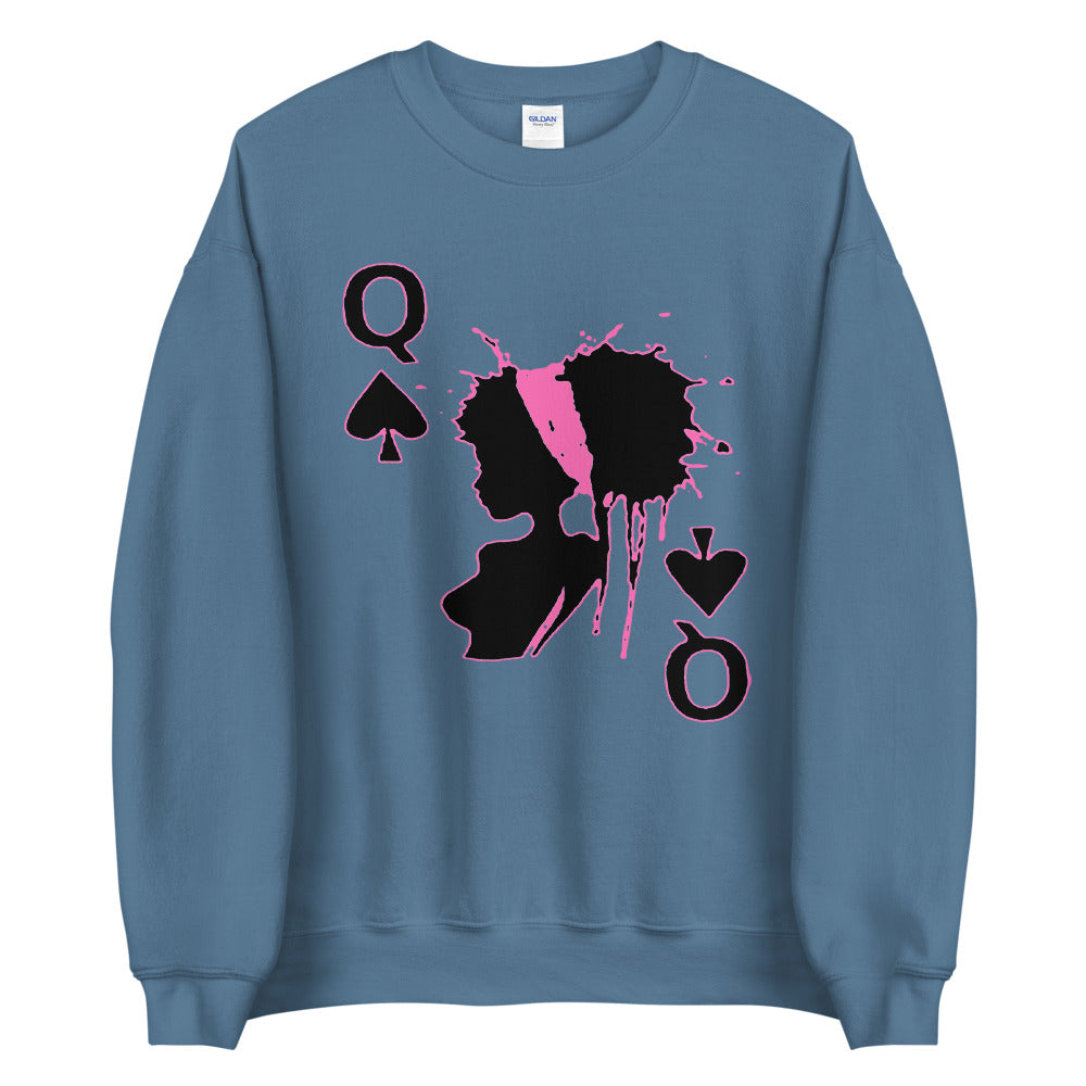 Queen of Spades Pink Unisex Adult Sweatshirt - Swag Spot Clothing Co