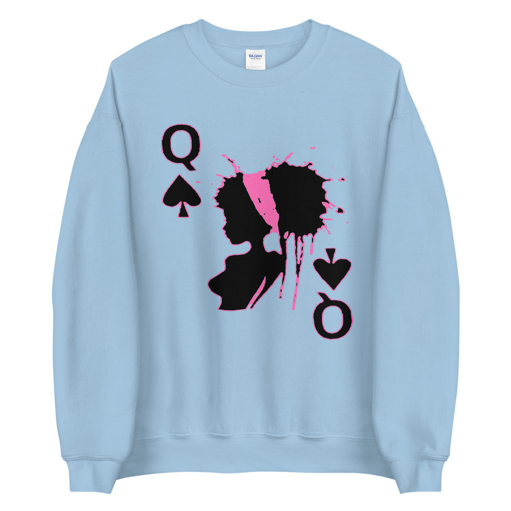 Queen of Spades Pink Unisex Adult Sweatshirt - Swag Spot Clothing Co