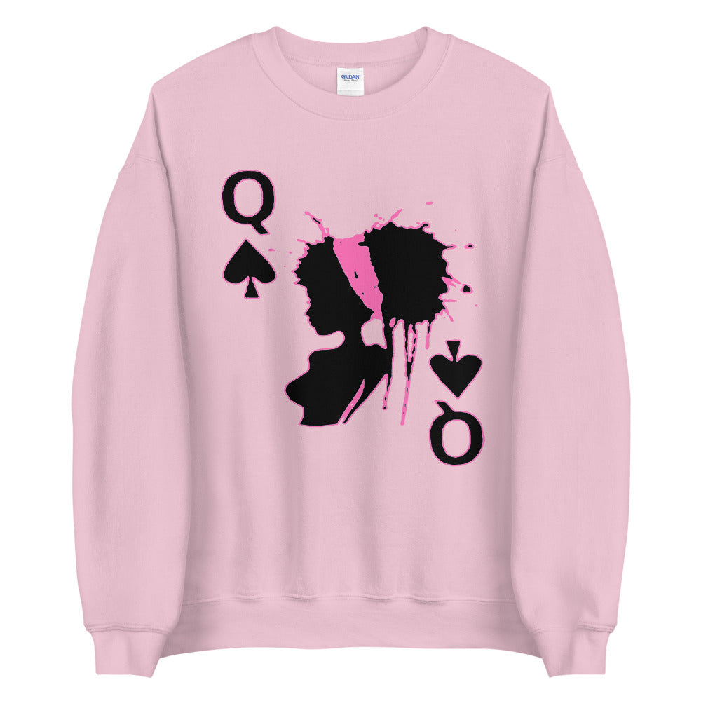 Queen of Spades Pink Unisex Adult Sweatshirt - Swag Spot Clothing Co