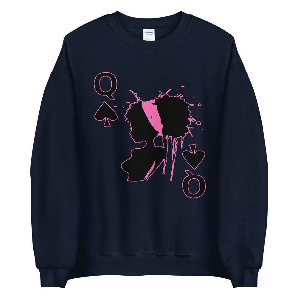Queen of Spades Pink Unisex Adult Sweatshirt - Swag Spot Clothing Co