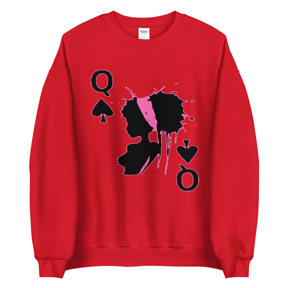 Queen of Spades Pink Unisex Adult Sweatshirt - Swag Spot Clothing Co