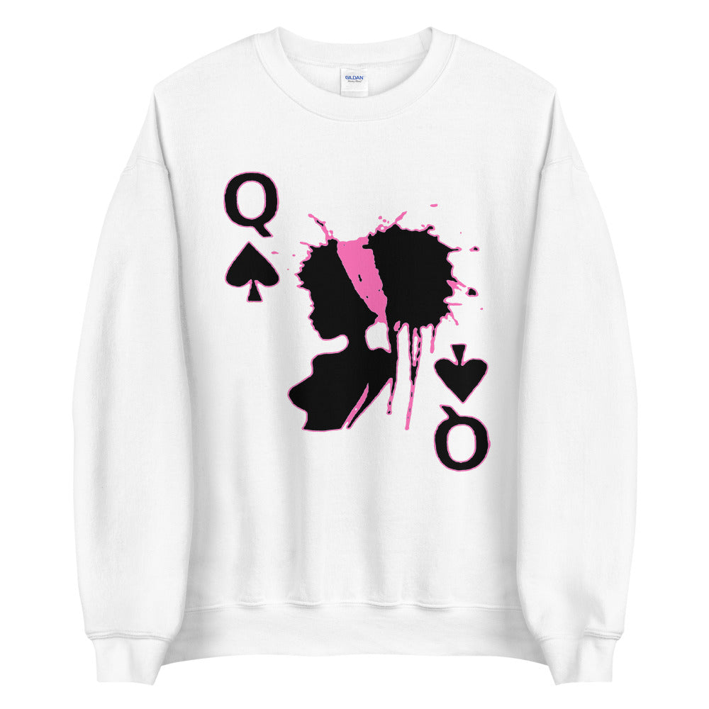 Queen of Spades Pink Unisex Adult Sweatshirt - Swag Spot Clothing Co