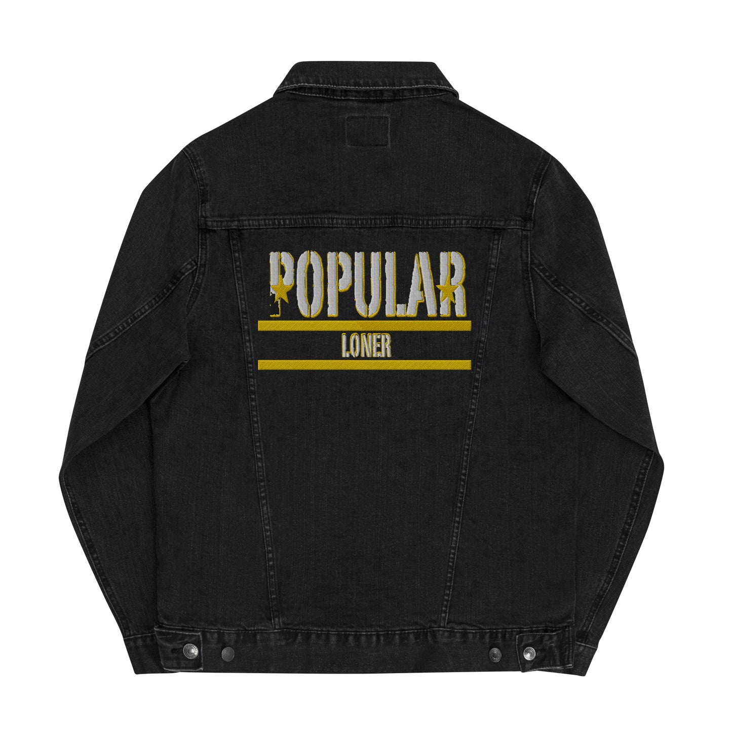 Popular Loner Unisex Embroidered denim jacket - Swag Spot Clothing Co