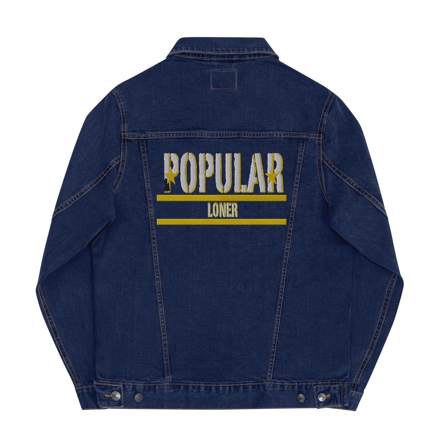 Popular Loner Unisex Embroidered denim jacket - Swag Spot Clothing Co