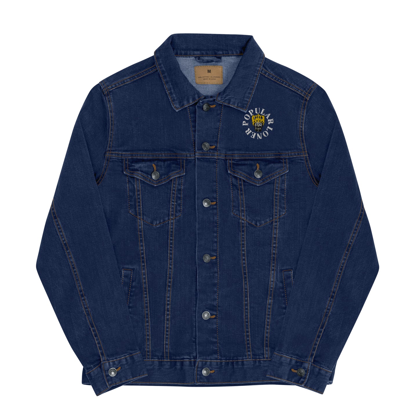 Popular Loner Unisex Embroidered denim jacket - Swag Spot Clothing Co