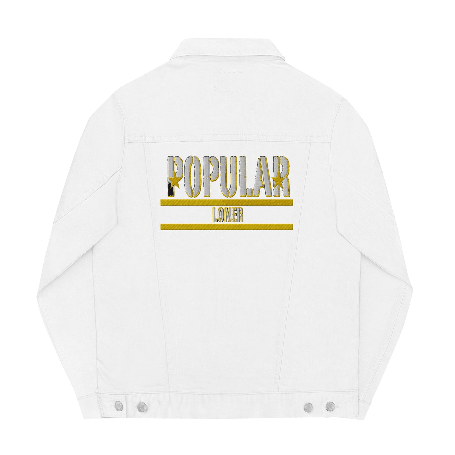 Popular Loner Unisex Embroidered denim jacket - Swag Spot Clothing Co