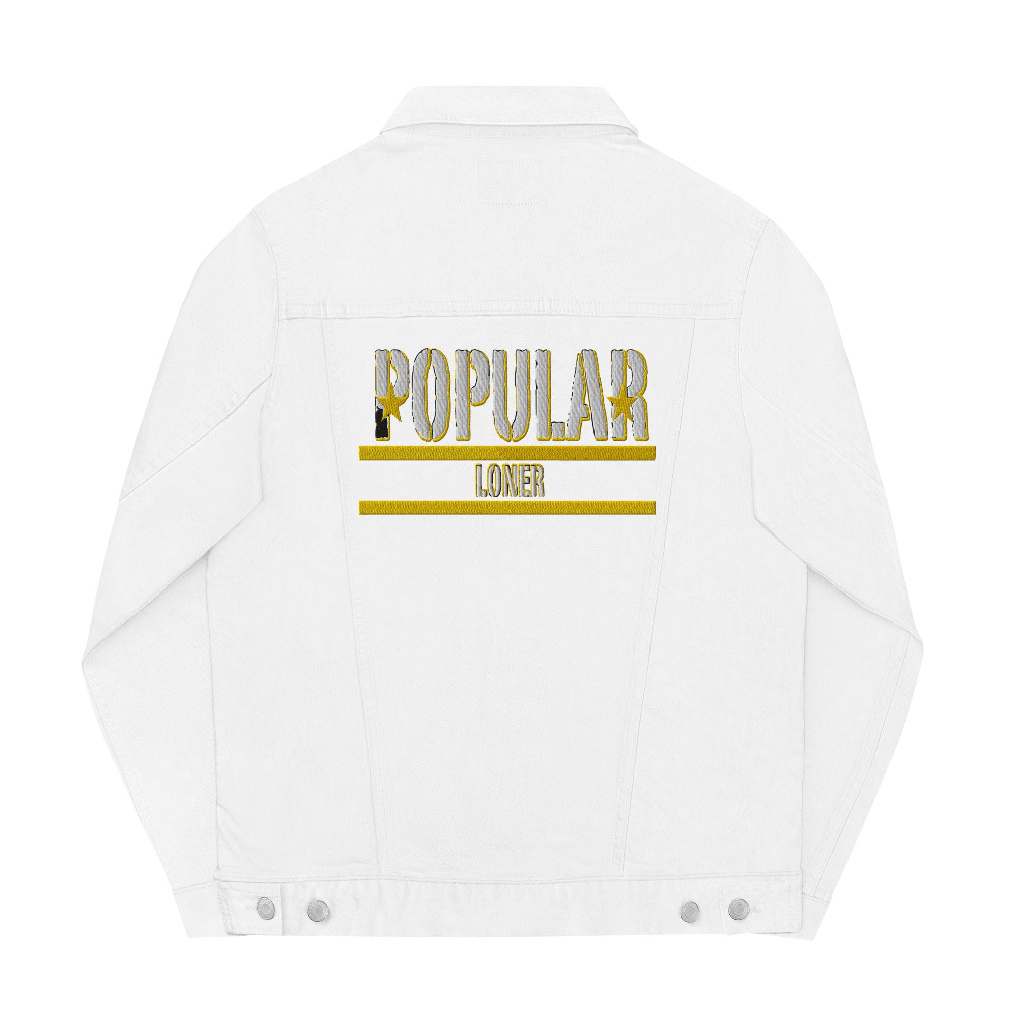 Popular Loner Unisex Embroidered denim jacket - Swag Spot Clothing Co