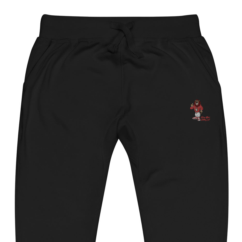 Swag Lion Embroidered Unisex fleece sweatpants - Swag Spot Clothing Co