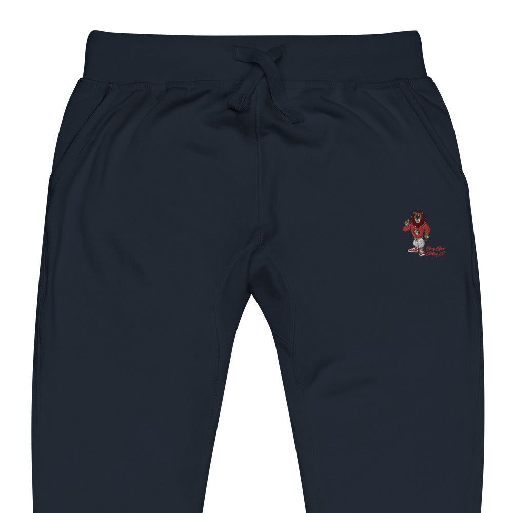 Swag Lion Embroidered Unisex fleece sweatpants - Swag Spot Clothing Co
