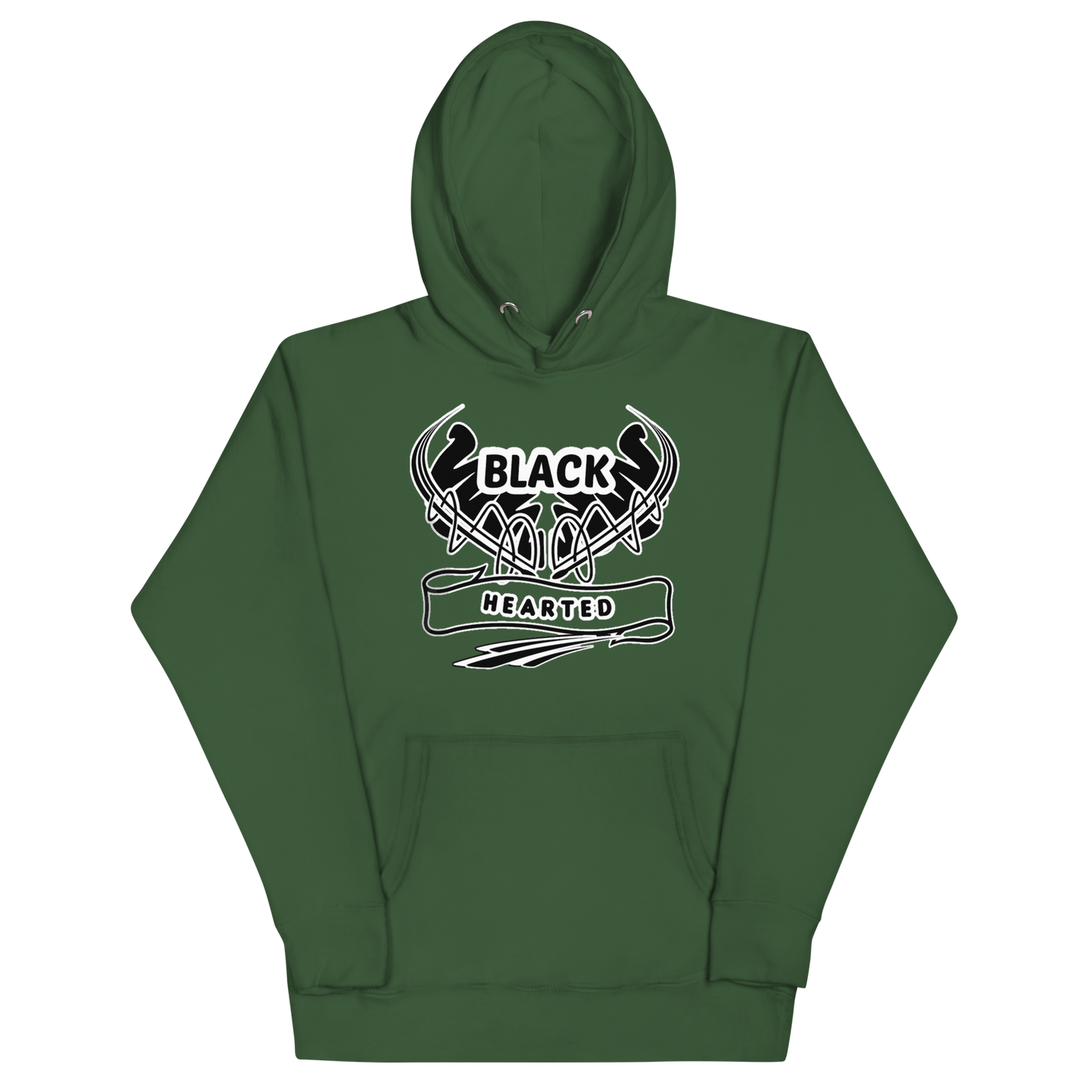 Black Hearted Unisex Hoodie - Swag Spot Clothing Co
