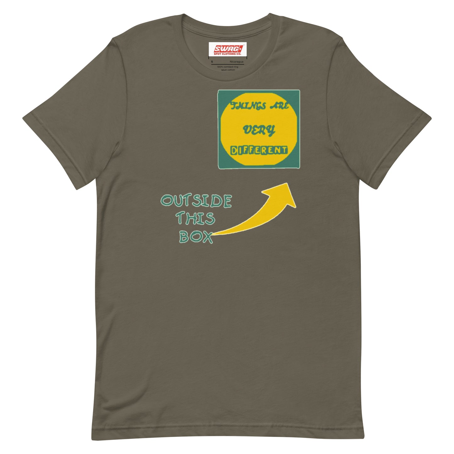 Outside The Box Green Unisex t-shirt - Swag Spot Clothing Co