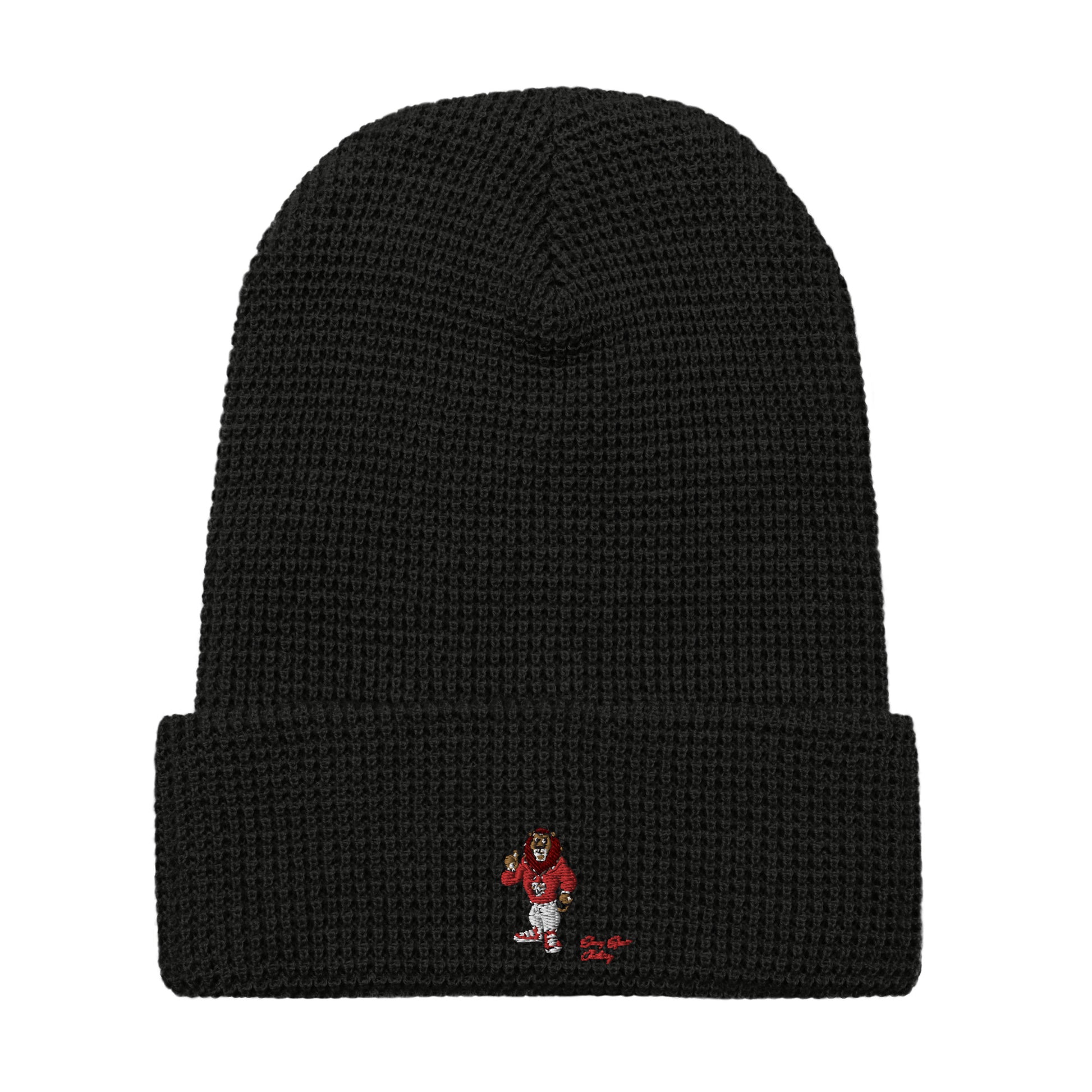 Swag Lion Embroidered Waffle beanie - Swag Spot Clothing Co