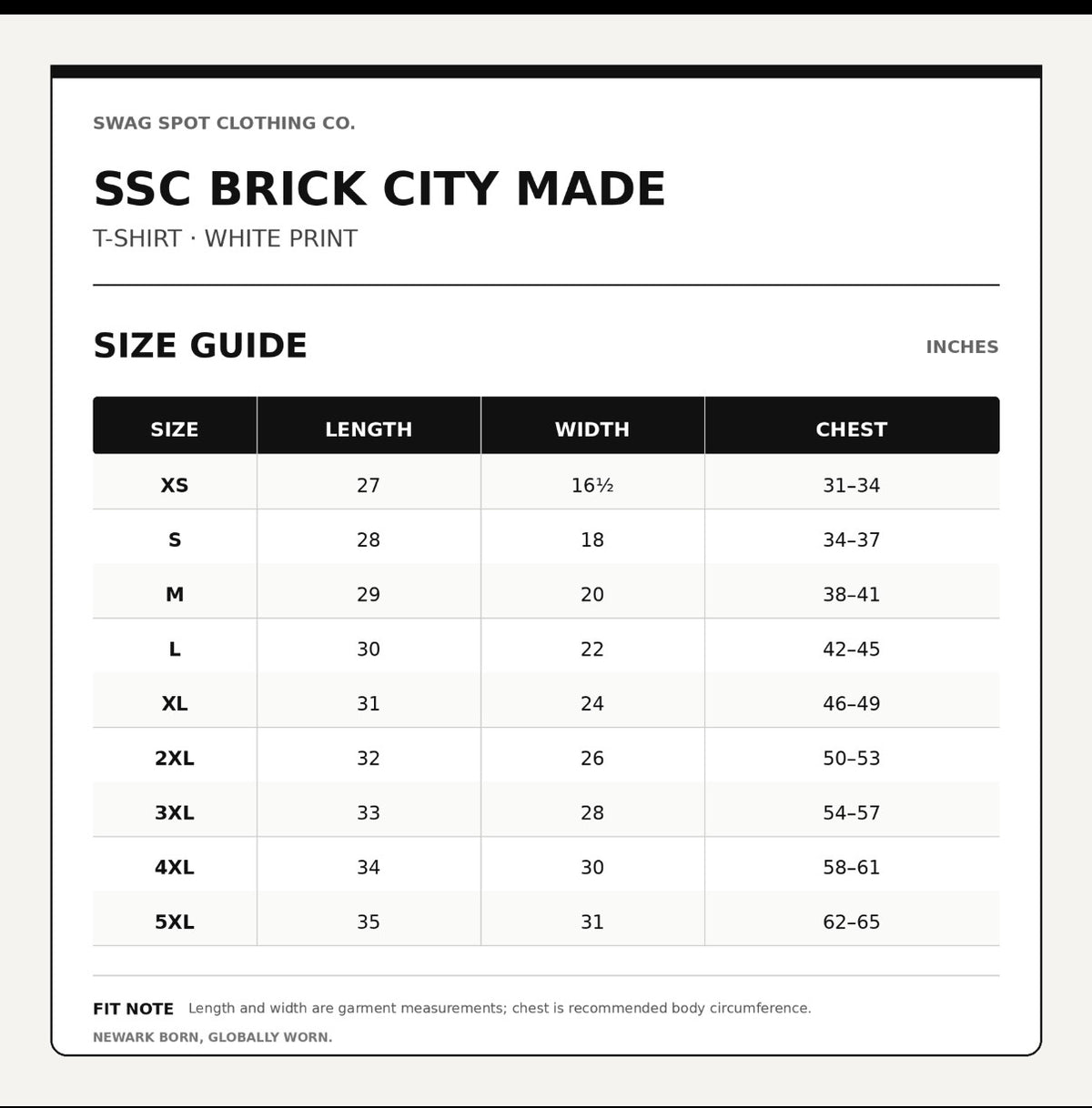 SSC Brick City Made T-Shirt – White Print