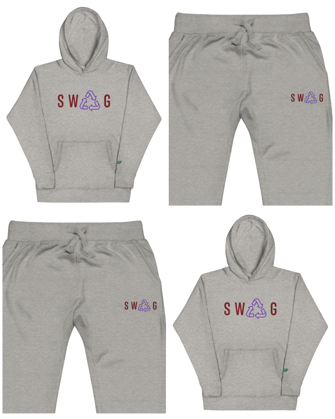 Swag Recycled Carbon Grey Embroidered Sweatsuit