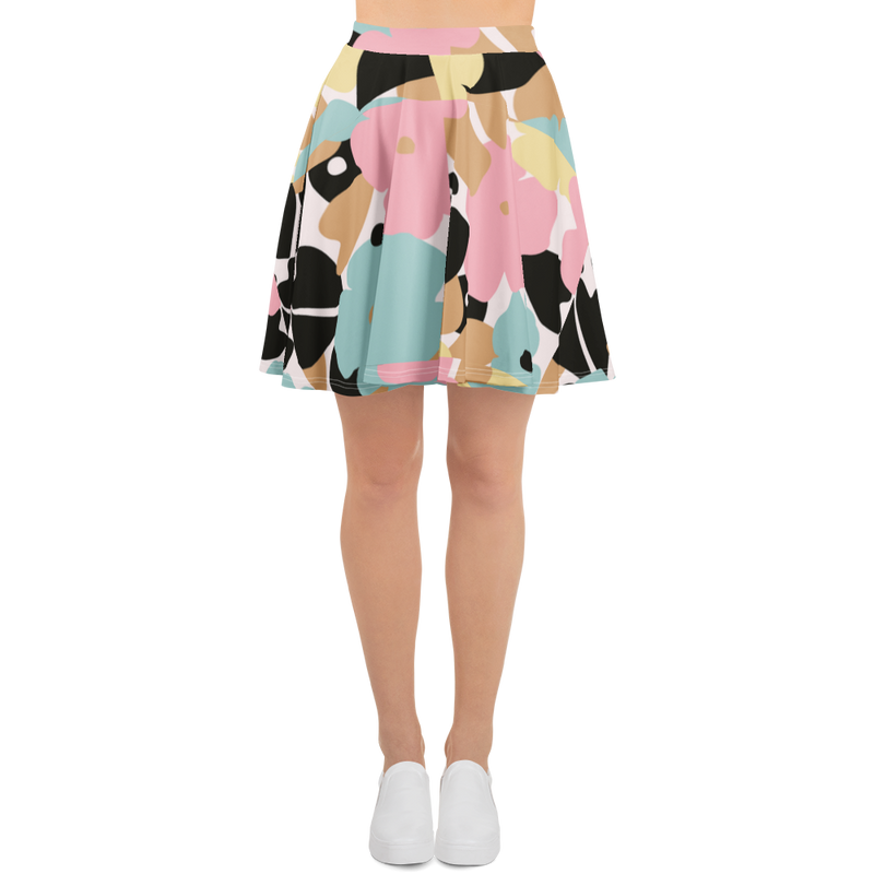 Floral Print Skater Skirt