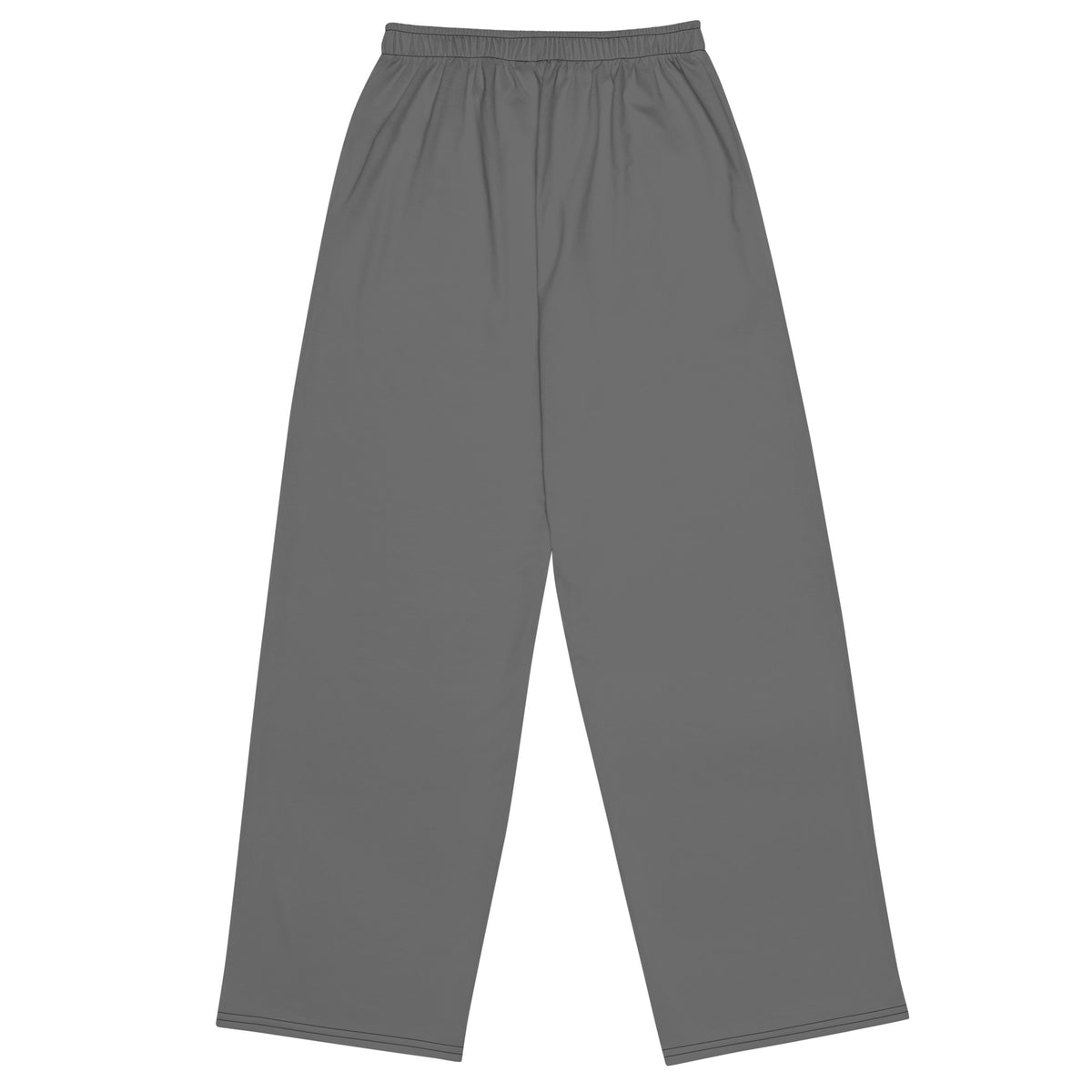 Back view of SSC NJ Collegiate grey wide-leg pants with a clean back and open hems