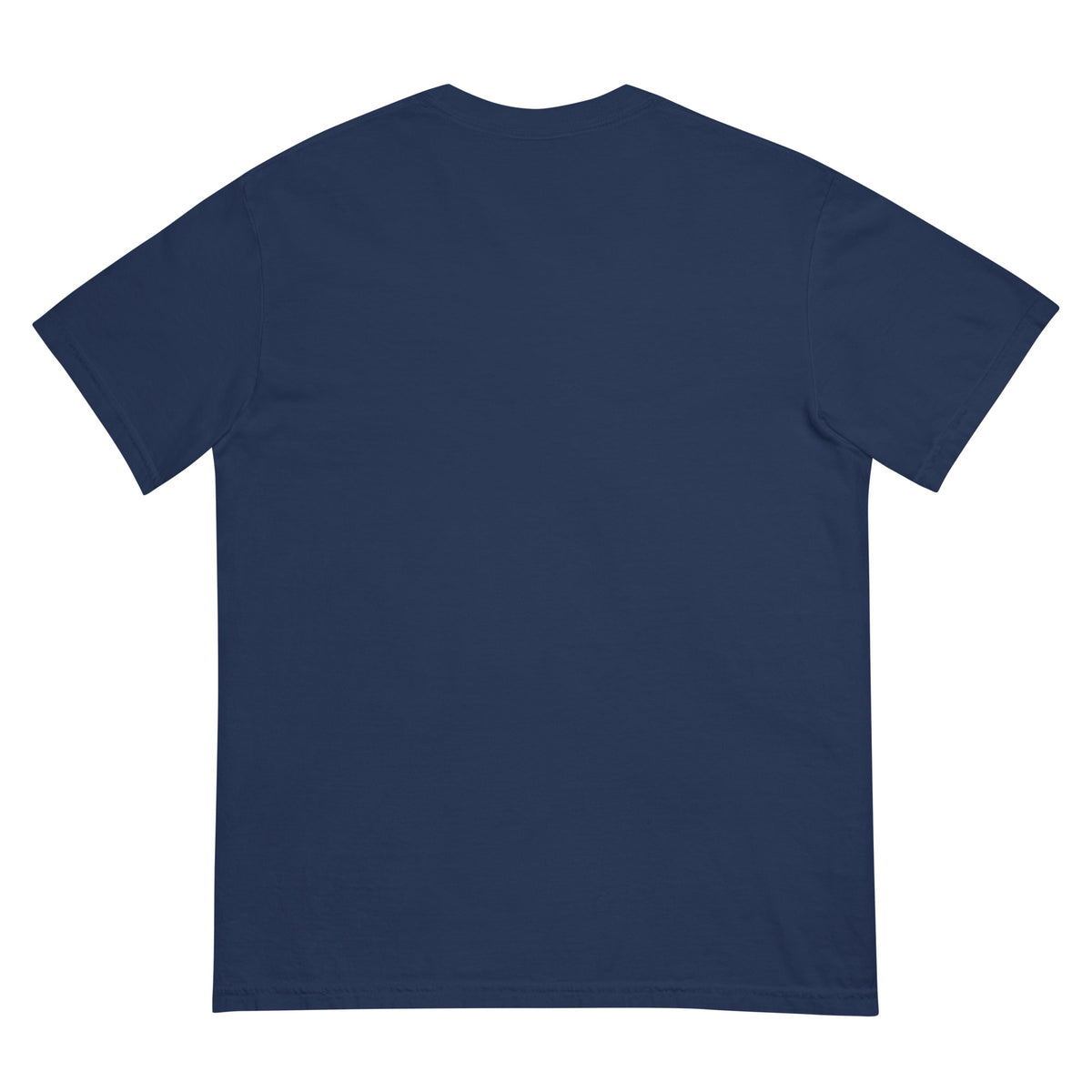 Back view of SSC NJ Collegiate True Navy heavyweight tee with a clean back