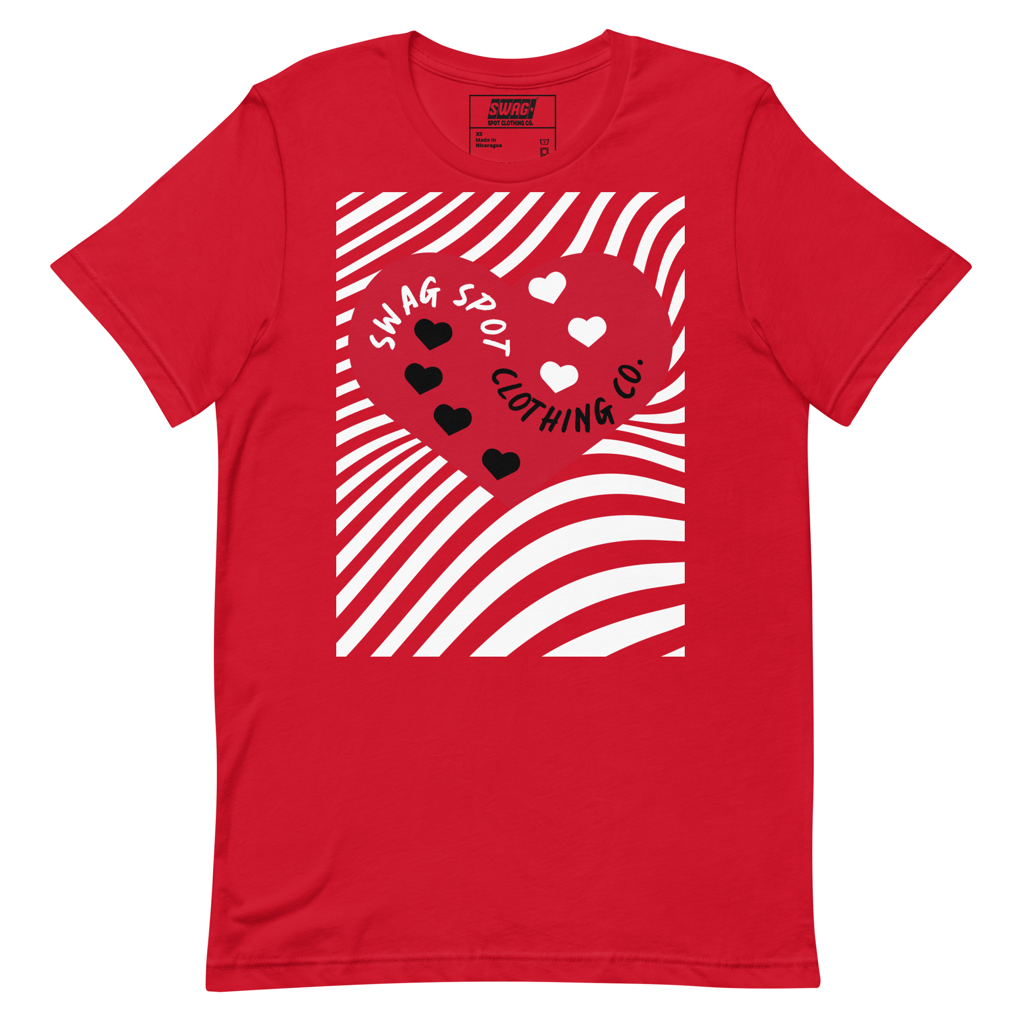 Swirling Hearts Red Print Unisex t-shirt