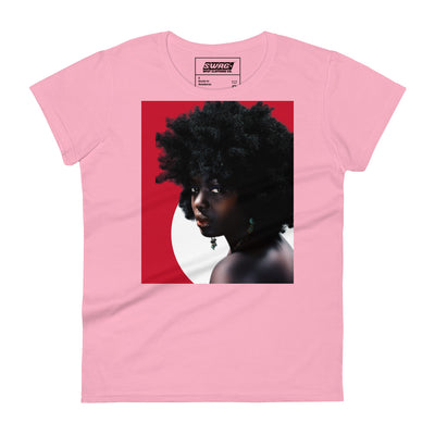 Cristal Print Afro Women's short sleeve t-shirt charity pink