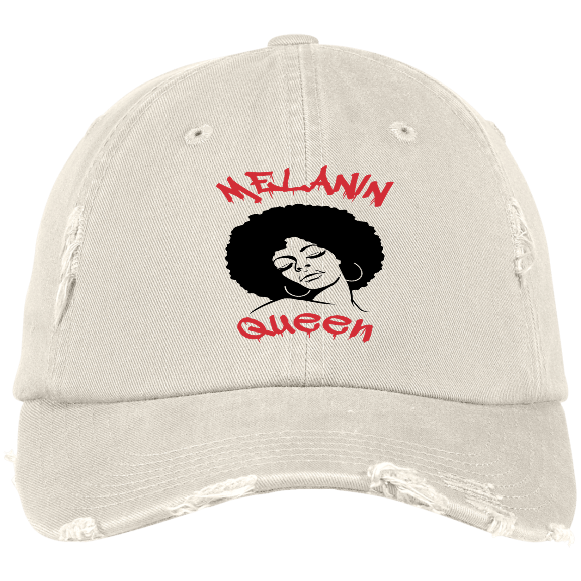 MELANIN QUEEN by Wisam embroidered Distressed Dad Cap - Swag Spot Clothing Co