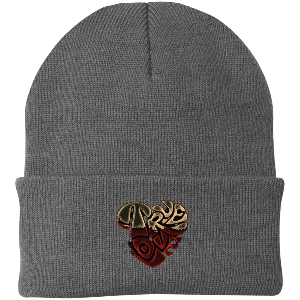 True Love dirty logo by Wisam Embroidered Knit Cap