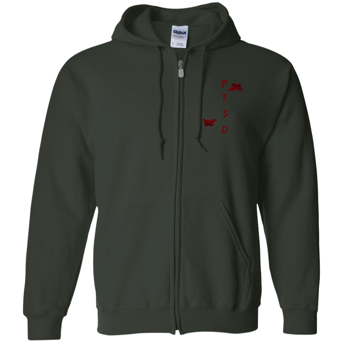 PTSD by Wisam UNISEX EMBROIDERED Zip Up Hoodie - Swag Spot Clothing Co