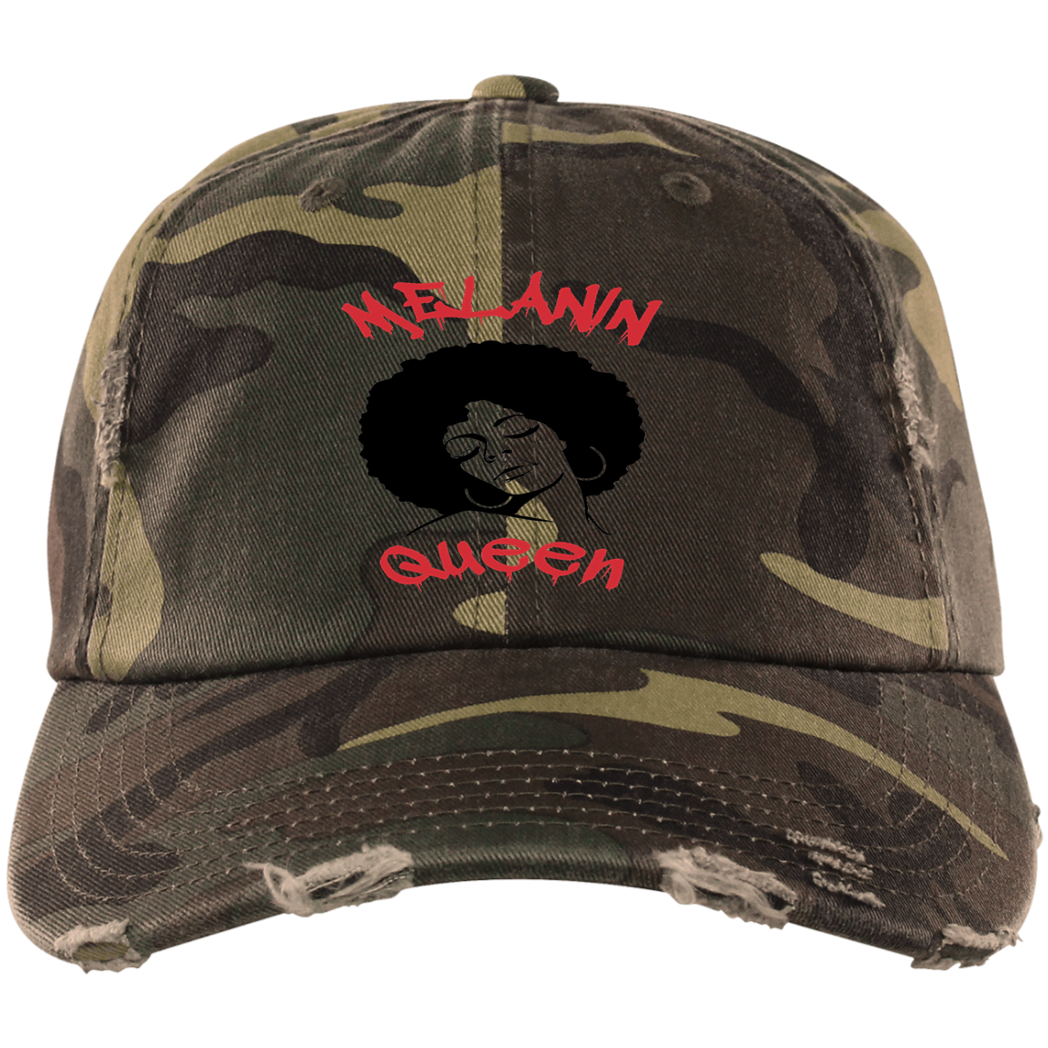 MELANIN QUEEN by Wisam embroidered Distressed Dad Cap - Swag Spot Clothing Co