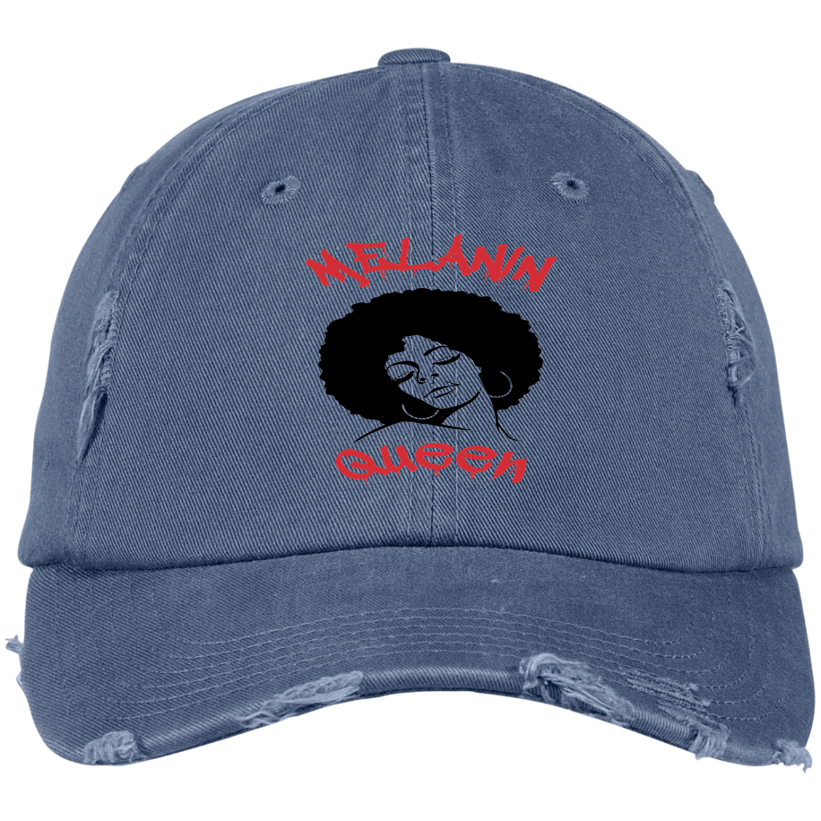 MELANIN QUEEN by Wisam embroidered Distressed Dad Cap - Swag Spot Clothing Co