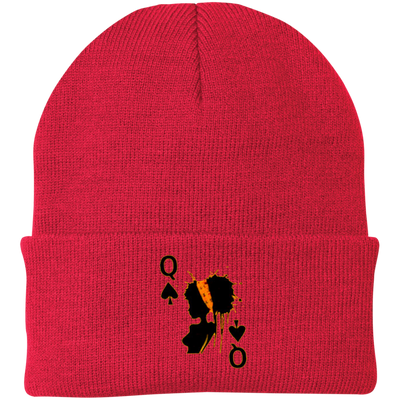Queen of Spades Embroidered Knit Cap - Swag Spot Clothing Co