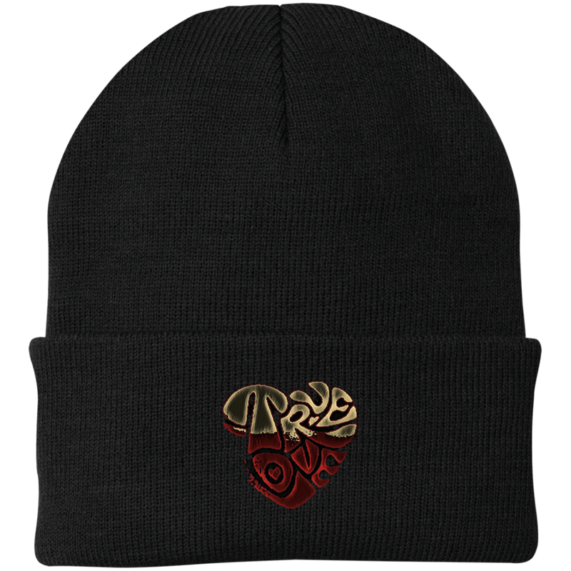 True Love dirty logo by Wisam Embroidered Knit Cap