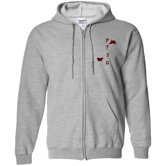 PTSD by Wisam UNISEX EMBROIDERED Zip Up Hoodie - Swag Spot Clothing Co