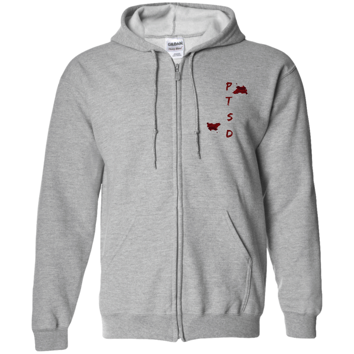 PTSD by Wisam UNISEX EMBROIDERED Zip Up Hoodie - Swag Spot Clothing Co
