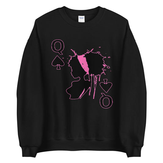 Queen of Spades Pink Unisex Adult Sweatshirt - Swag Spot Clothing Co