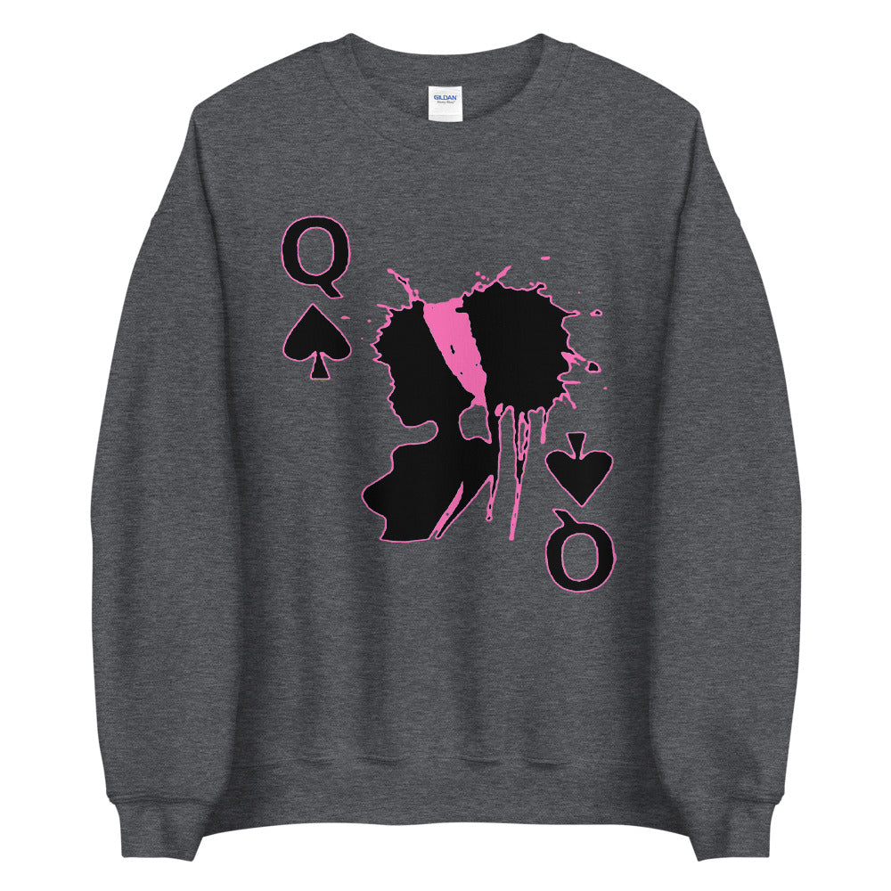 Queen of Spades Pink Unisex Adult Sweatshirt - Swag Spot Clothing Co