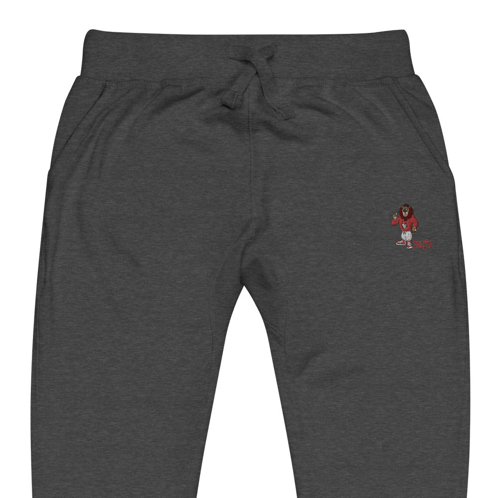 Swag Lion Embroidered Unisex fleece sweatpants - Swag Spot Clothing Co