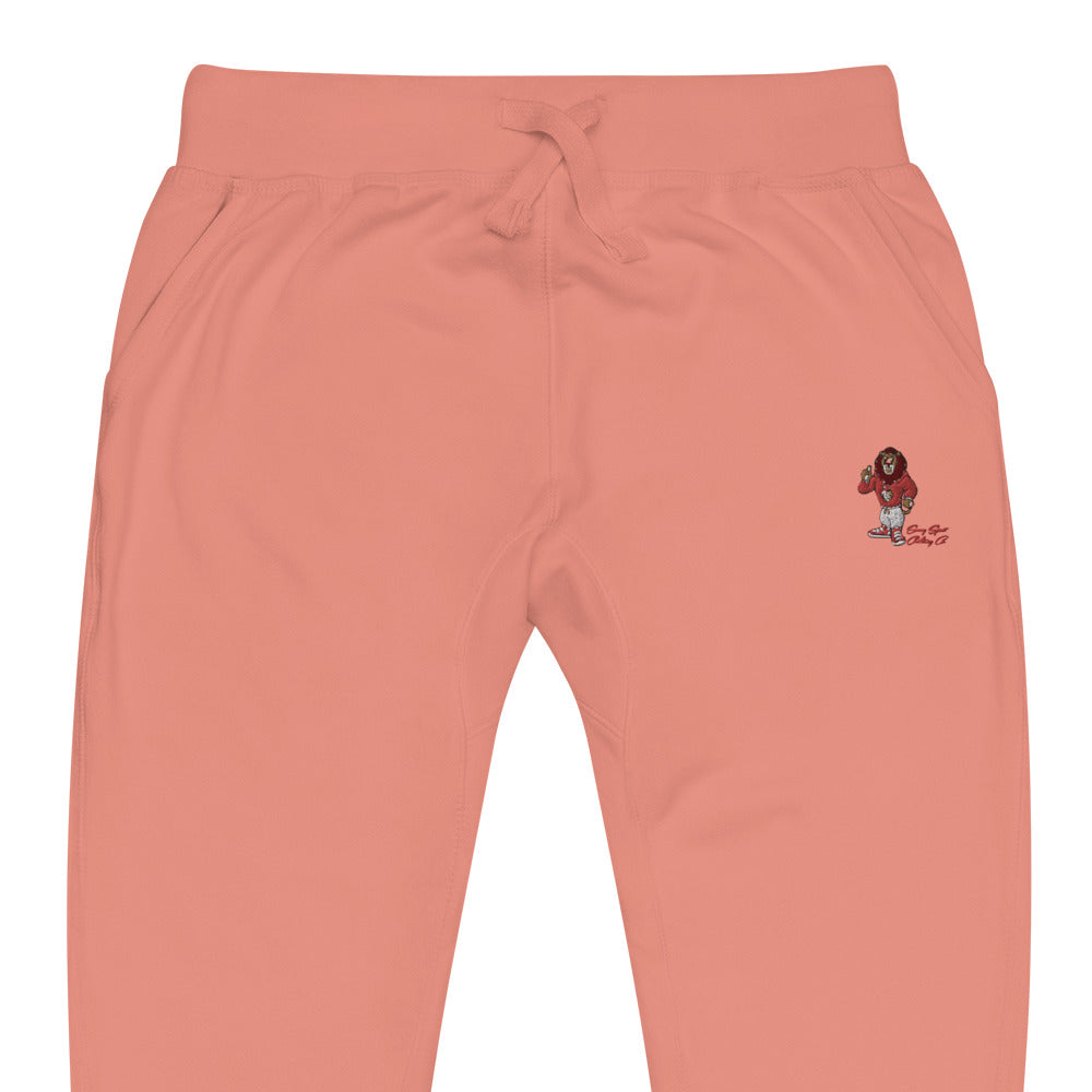Swag Lion Embroidered Unisex fleece sweatpants - Swag Spot Clothing Co