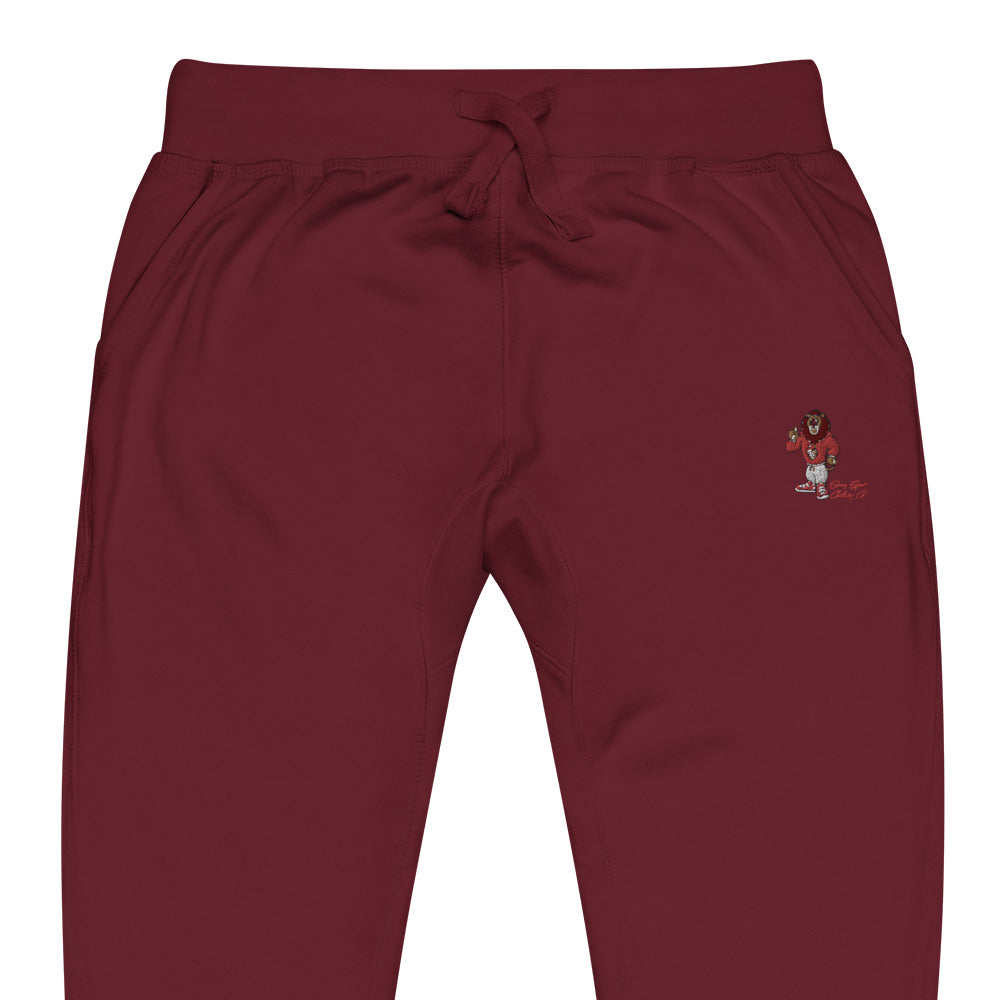 Swag Lion Embroidered Unisex fleece sweatpants - Swag Spot Clothing Co