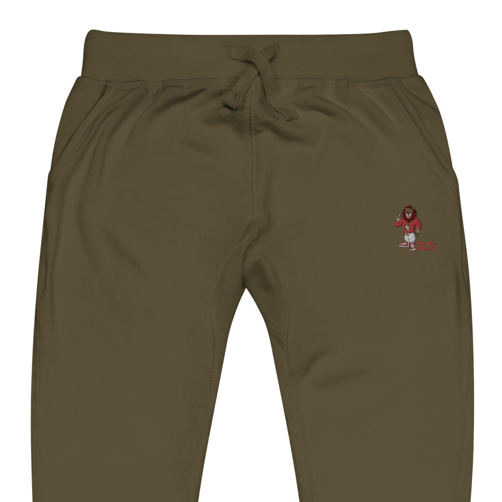 Swag Lion Embroidered Unisex fleece sweatpants - Swag Spot Clothing Co