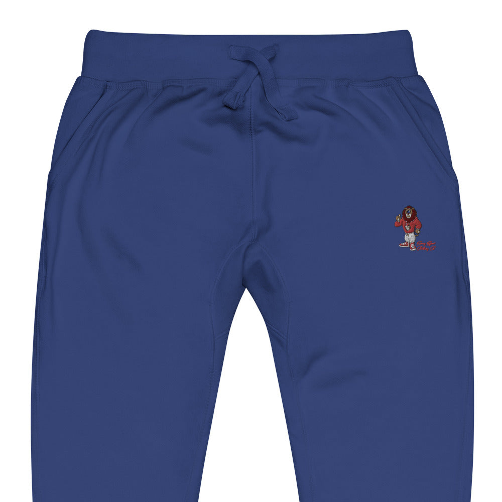 Swag Lion Embroidered Unisex fleece sweatpants - Swag Spot Clothing Co
